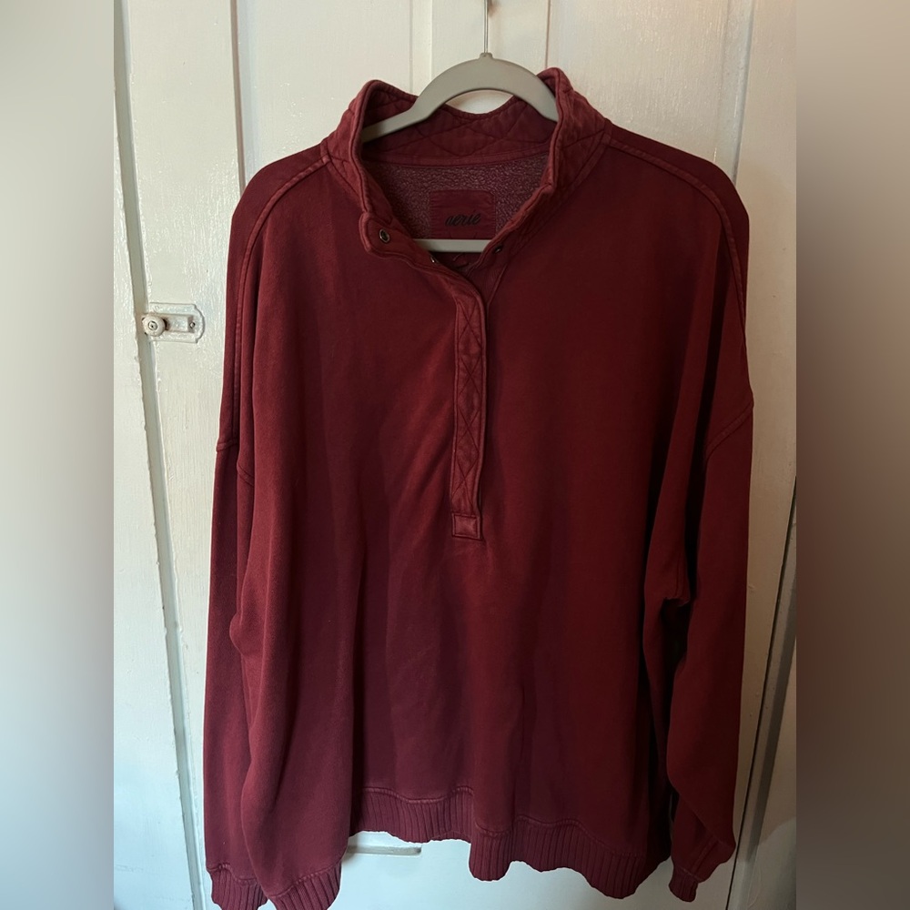 Aerie Deep Red Cozy Pullover